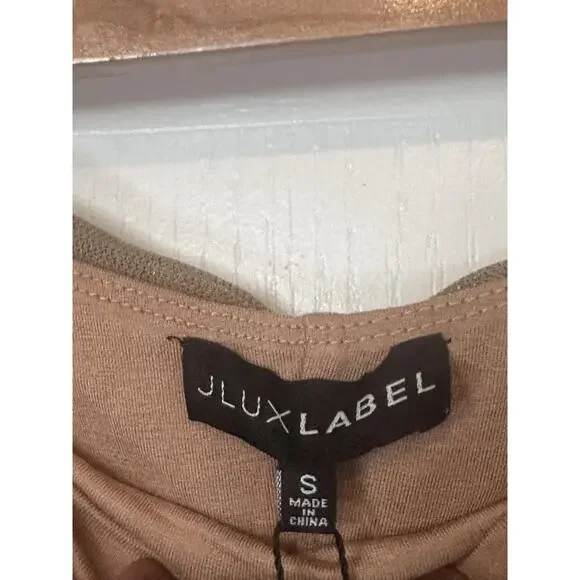 JLUXLABEL Dress Women Small Brown Metallic Strapless Ruched Bodycon Midi - Picture 5 of 8